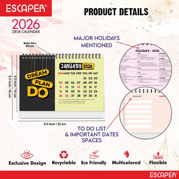 ESCAPER 2026 Calendars - Desk, Table & Wall Calendars – Organize, Inspire & Gift