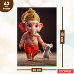 Hindu Gods Posters for Pooja Room and Home Temple (Pack Of 6) 300 GSM Paper A3 Size, Self Adhesive Laminated Ganesha, Radha Krishna, Mahadev, Hanuman Ji, Shivling and Shree Ram, Wall Decor Poster