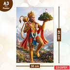 Hanuman Ji Ganesh Ji Bholenath Saraswati Ji Religious Posters (Pack of 6) A3 Size 300 GSM Paper Unframed Self Adhesive Laminated God Wall Art for Pooja Room and Home Temple