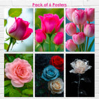 Flowers Wall Decor Poster A3 Size Portrait Floral Wall Art Designs Self Adhesive Laminated 300 GSM Paper Unframed Posters for Living Room and Bedroom