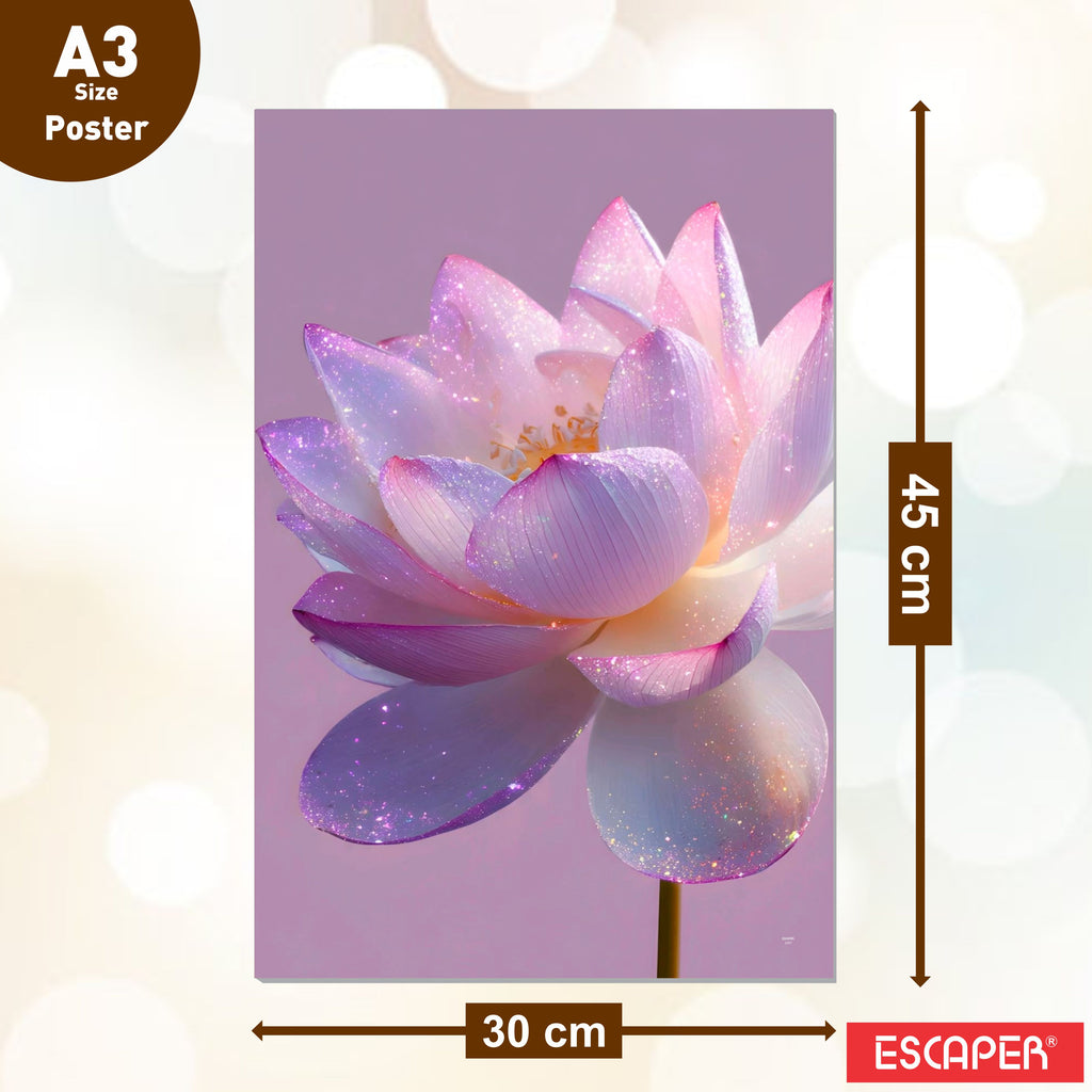 Floral Wall Decor Poster (Pack Of 6) Self Adhesive Laminated 300 GSM Paper Unframed Flowers Wall Art Posters for Living Room and Bedroom