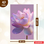 Floral Wall Decor Poster (Pack Of 6) Self Adhesive Laminated 300 GSM Paper Unframed Flowers Wall Art Posters for Living Room and Bedroom
