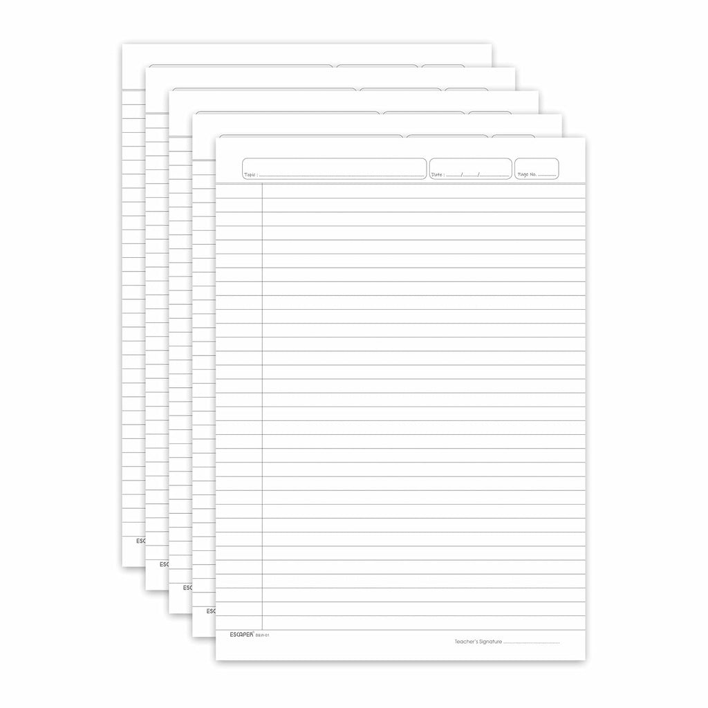 Classic One Side Ruled A4 Sheets, 90 GSM Project Paper, White Paper Sheets For Writing, Printing, DIY, Assignment, Office & Creative Use