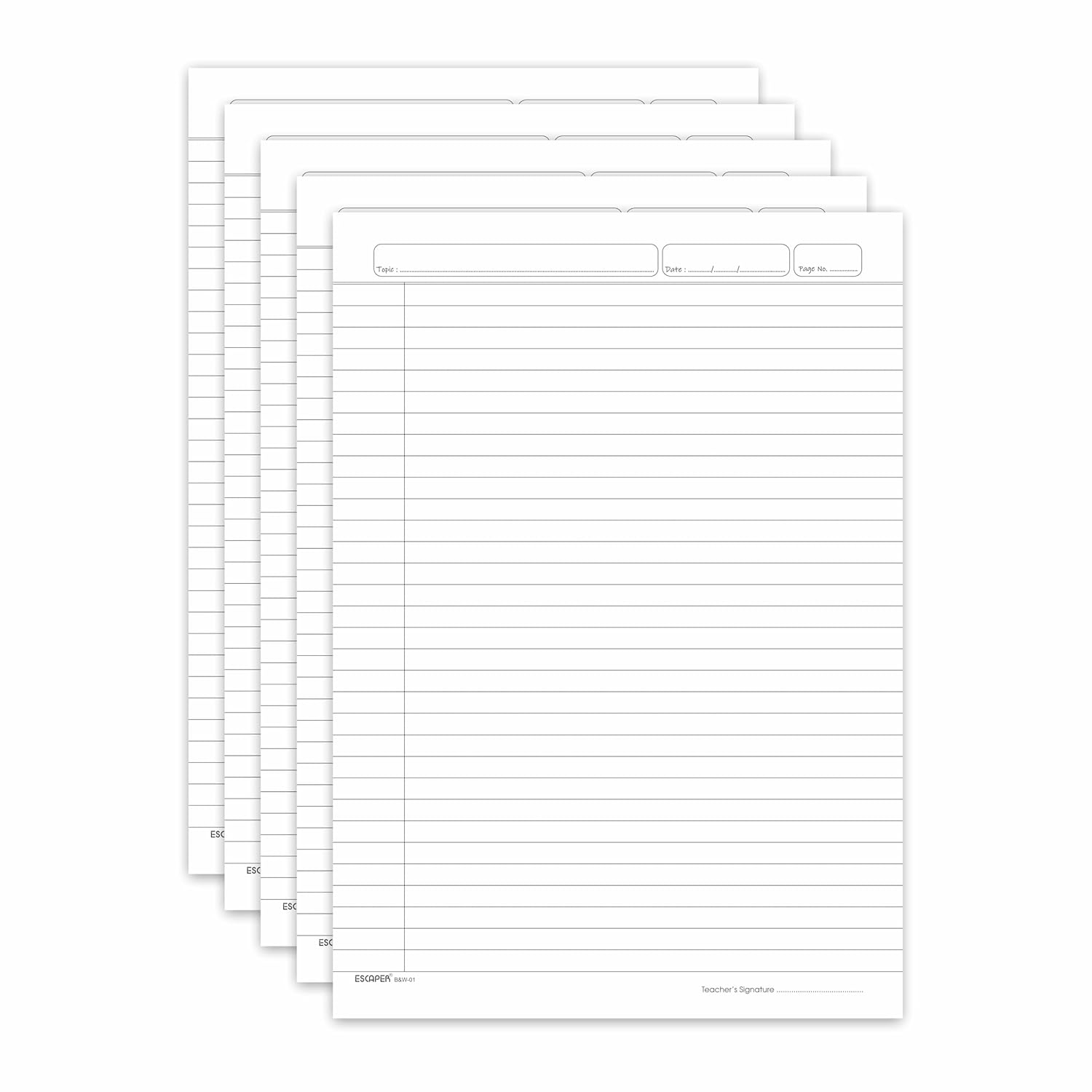 Classic One Side Ruled A4 Sheets, 90 GSM Project Paper, White Paper Sheets For Writing, Printing, DIY, Assignment, Office & Creative Use
