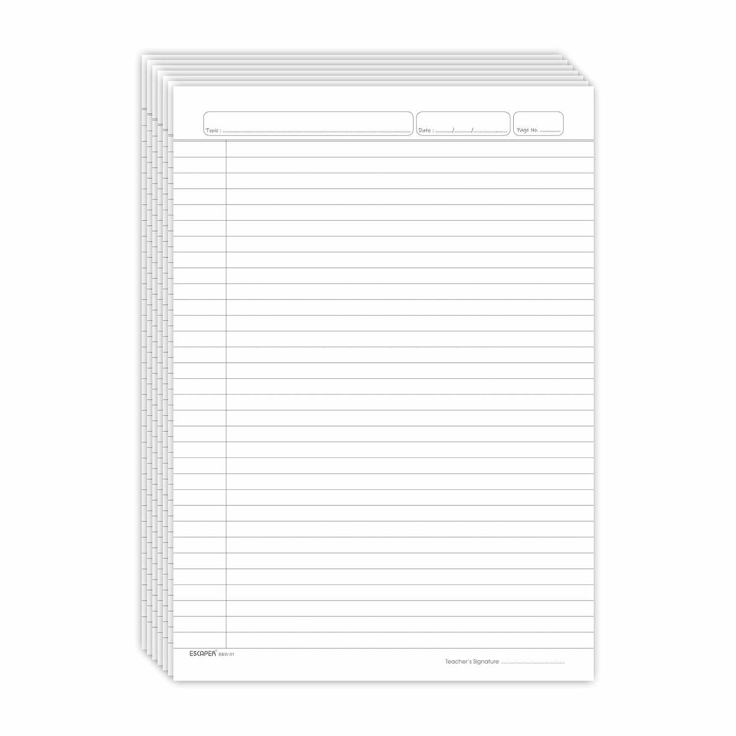Classic A4 Size Two Side Ruled Sheets, 90 GSM White Paper for Writing, Printing, Assignments & Projects, Designer Both Side Ruled A4 Paper