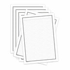 One Side Ruled A4 Sheets with Elegant Borders, 90 GSM White Paper for Writing, Projects, Office & School Use, Border Ruled Paper Sheets for Assignments, Notes & Printing