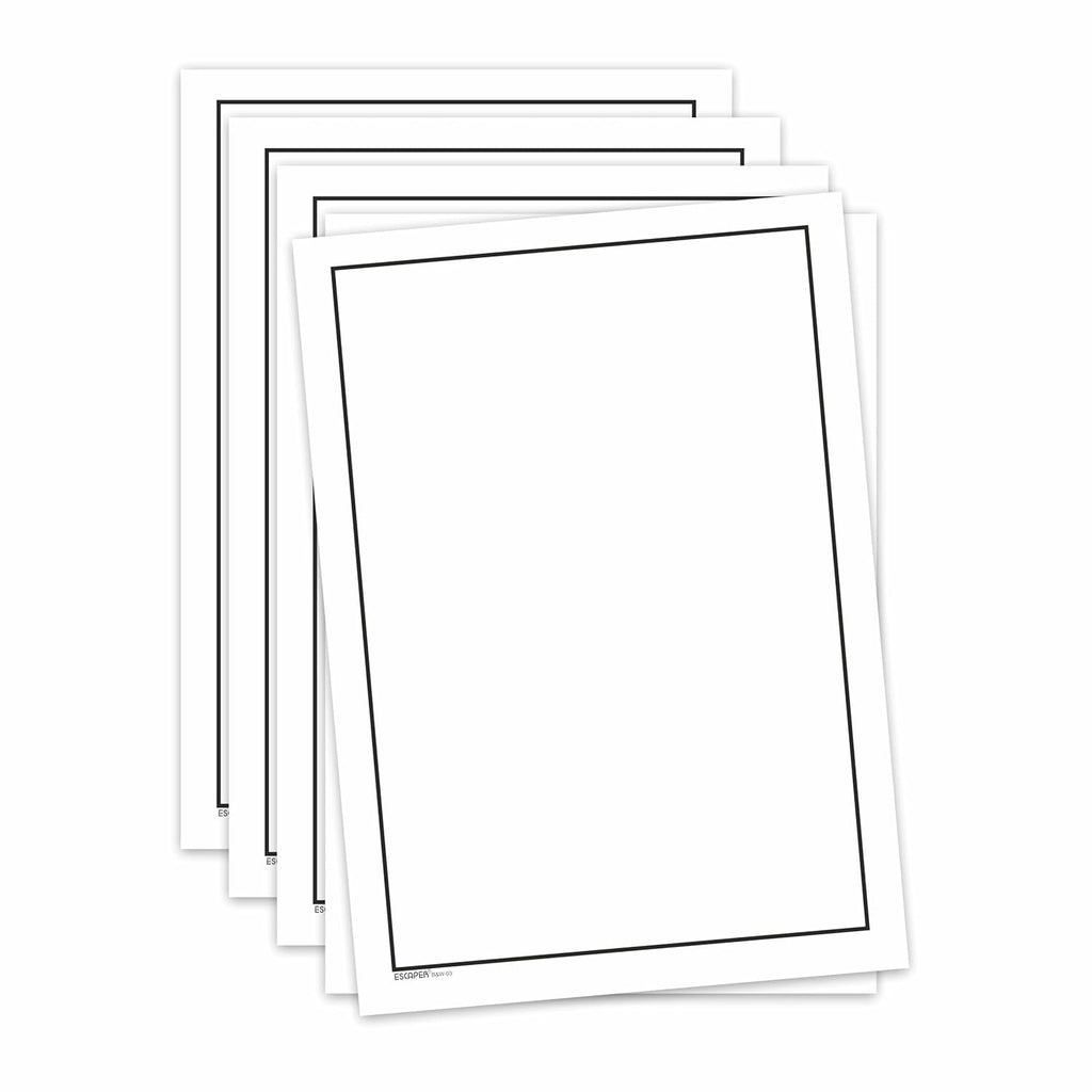 Plain Elegant Border A4 Sheets, 90 GSM White Paper, Unruled A4 Size Border Design Paper, Printer-Friendly, Ideal for Certificates, Crafts, Letters & Projects