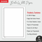 Plain Elegant Border A4 Sheets, 90 GSM White Paper, Unruled A4 Size Border Design Paper, Printer-Friendly, Ideal for Certificates, Crafts, Letters & Projects