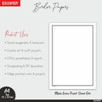 Plain Elegant Border A4 Sheets, 90 GSM White Paper, Unruled A4 Size Border Design Paper, Printer-Friendly, Ideal for Certificates, Crafts, Letters & Projects