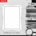 Plain Elegant Border A4 Sheets, 90 GSM White Paper, Unruled A4 Size Border Design Paper, Printer-Friendly, Ideal for Certificates, Crafts, Letters & Projects