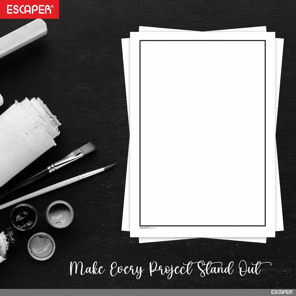 Plain Elegant Border A4 Sheets, 90 GSM White Paper, Unruled A4 Size Border Design Paper, Printer-Friendly, Ideal for Certificates, Crafts, Letters & Projects