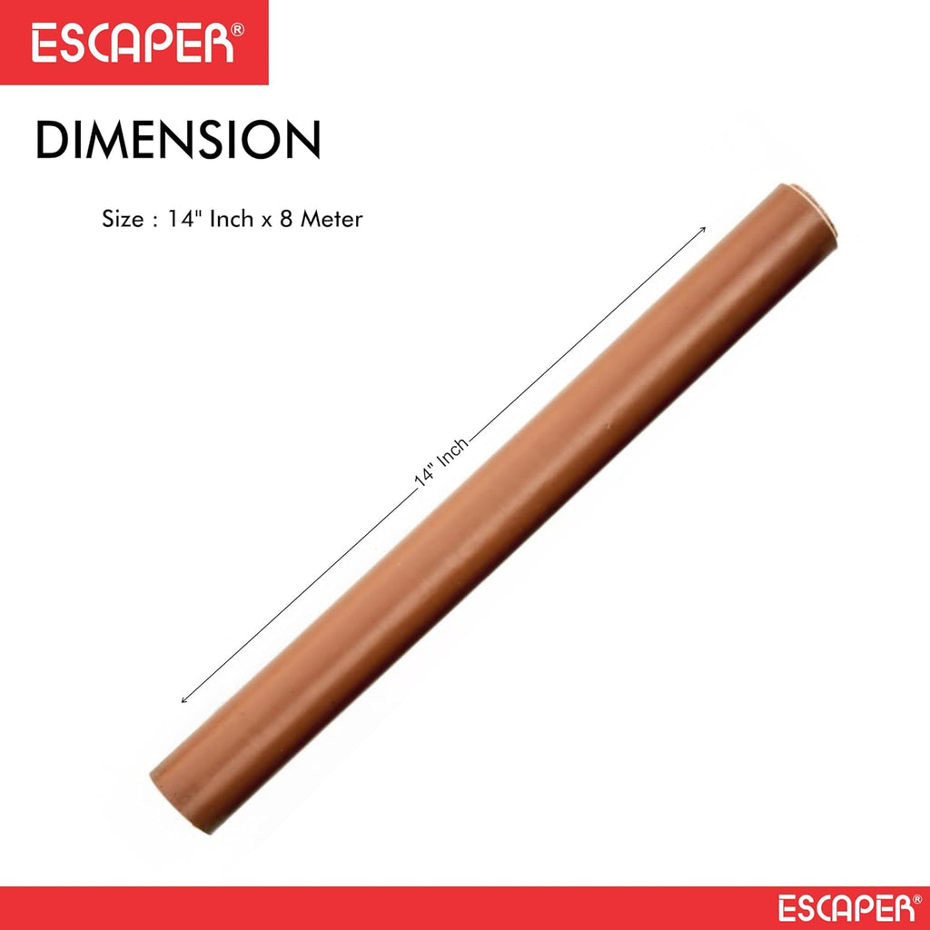 Brown Book Cover Roll Protect from Dust and Water, Synthetic Book Protector for Text Books, Notebook, workbooks, Guides, and Full Scape Books