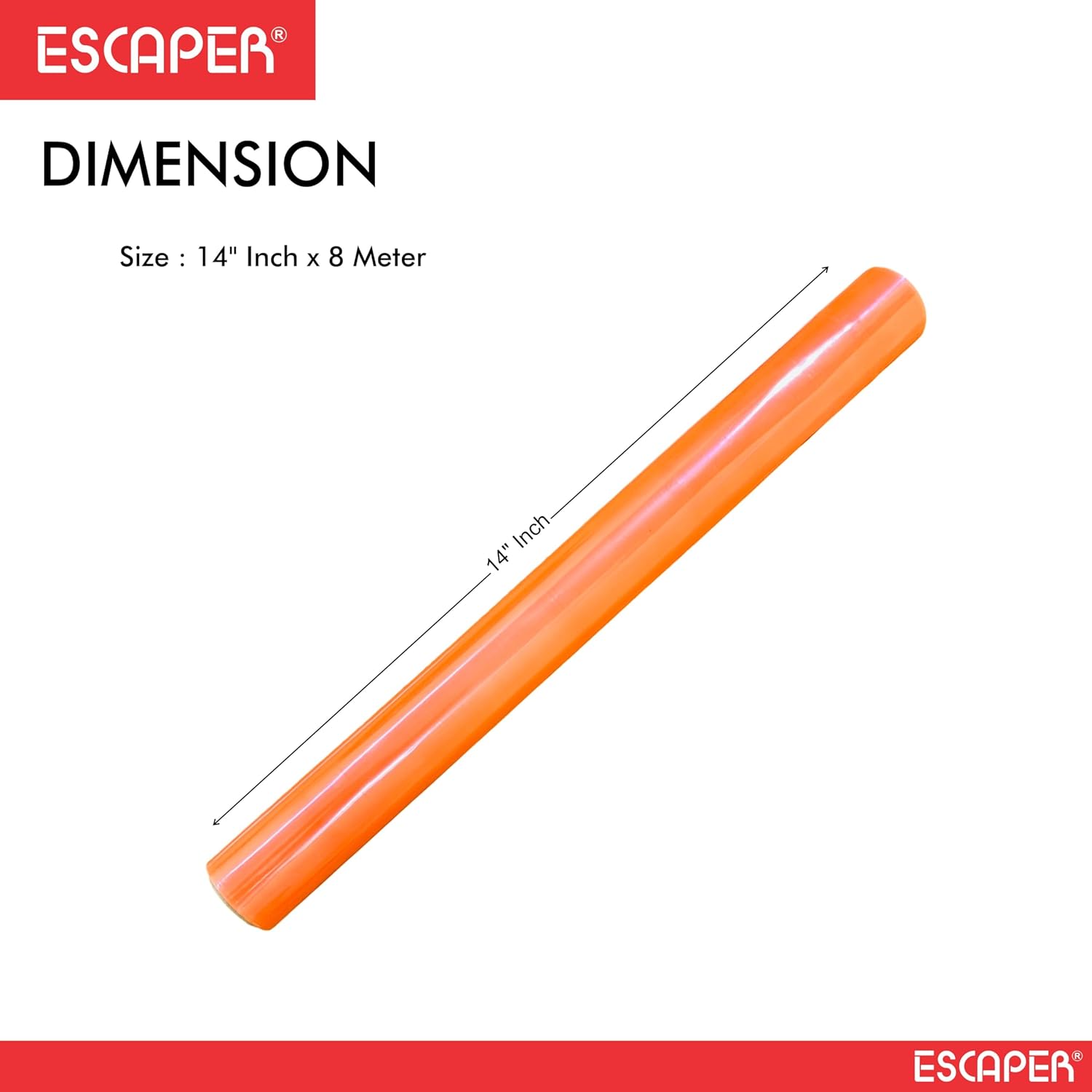 Orange Book Cover Roll Protect from Dust and Water, Synthetic Book Protector for Text Books, Notebook, workbooks, Guides, and Full Scape Books