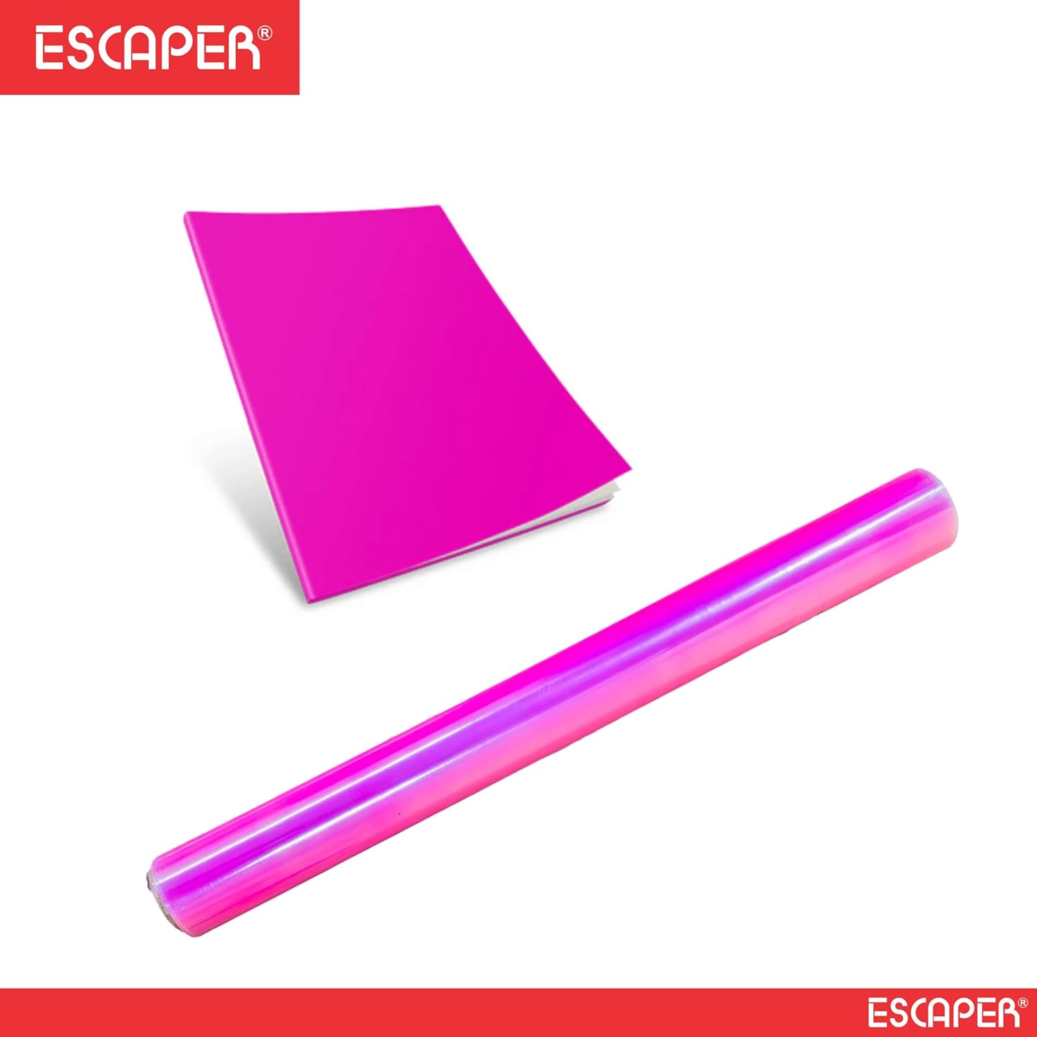 Pink Book Cover Roll Protect from Dust and Water, Synthetic Book Protector for Text Books, Notebook, workbooks, Guides, and Full Scape Books