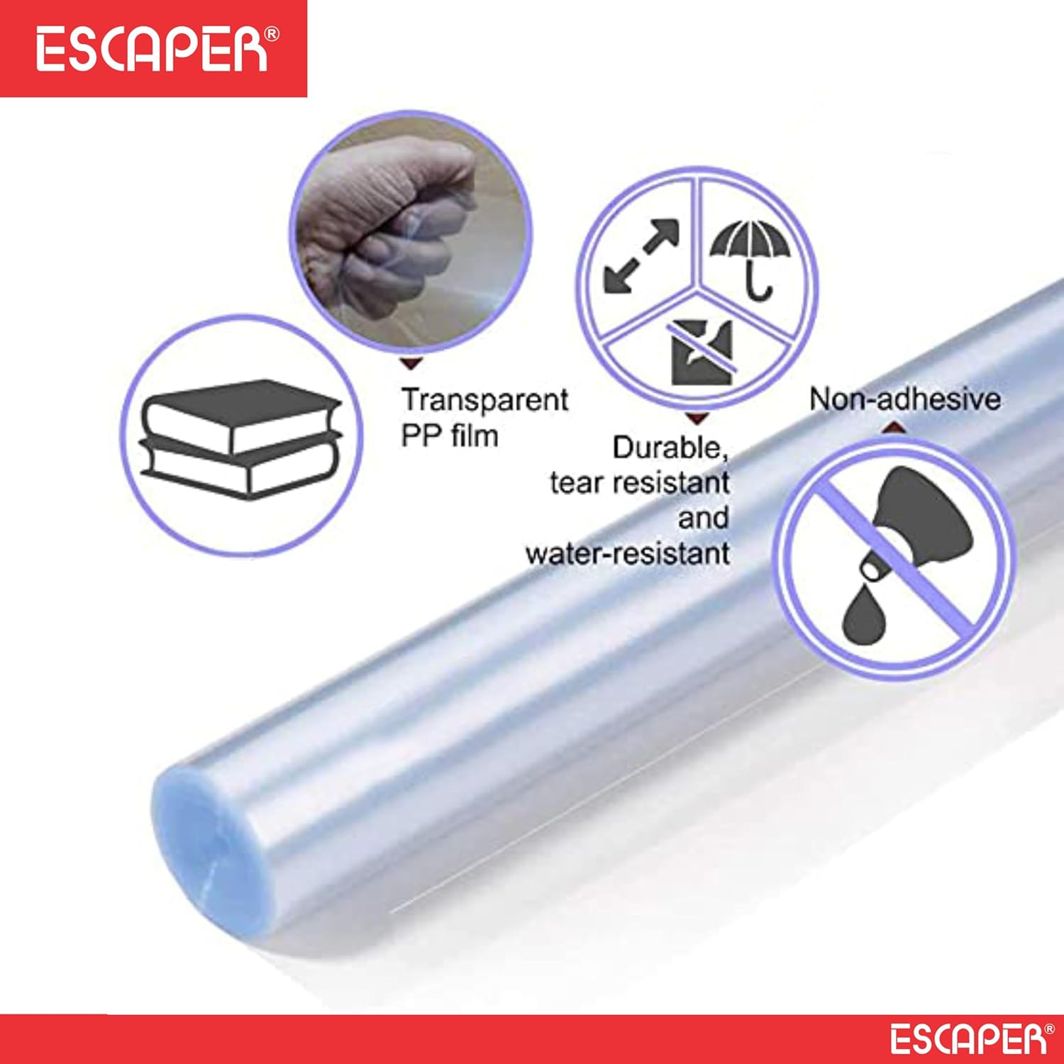 Book Cover Roll Protect from Dust and Water, Synthetic Book Protector for Text Books, Notebook, workbooks, Guides, and Full Scape Books