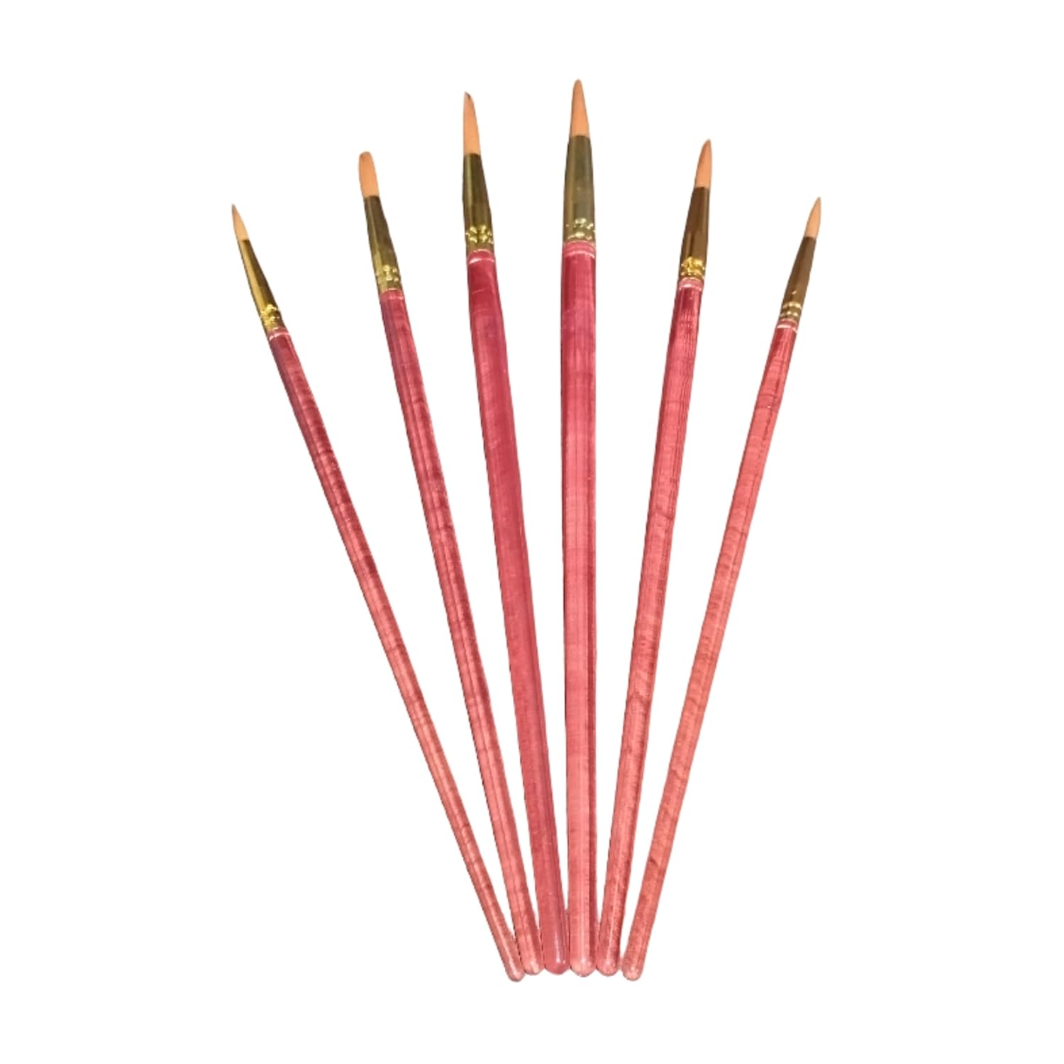 Fine Tip Paint Brush Set of 6, Nylon Bristle Round Brushe (Sizes 1 to 6) Artist Brushes for Detailing, Acrylic Painting, Miniatures, Ganpati Art, Model Craft