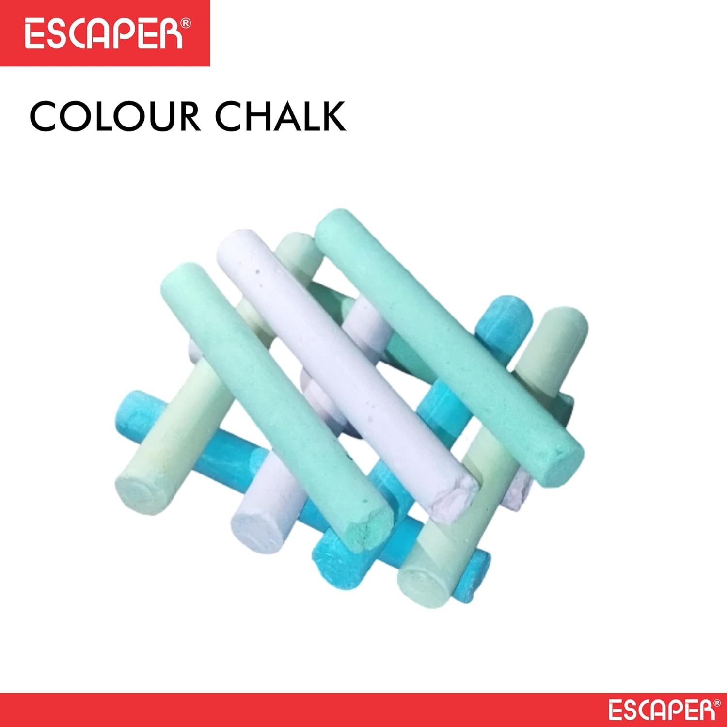 Chalk Pieces Box With Duster, Non-Toxic Dustless Colourful Chalks for Black Board, Slate, Rangoli & Drawing, Smooth Writing