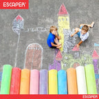 Chalk Pieces Box With Duster, Non-Toxic Dustless Colourful Chalks for Black Board, Slate, Rangoli & Drawing, Smooth Writing