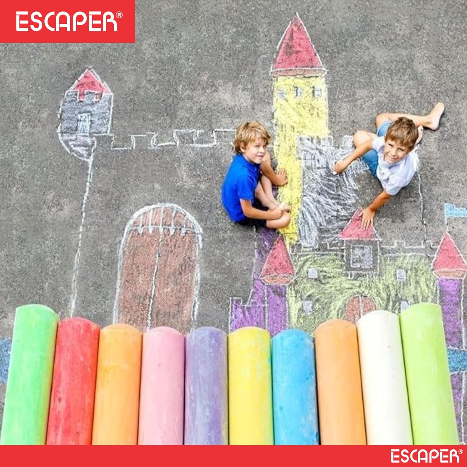 Chalk Pieces Box With Duster, Non-Toxic Dustless Colourful Chalks for Black Board, Slate, Rangoli & Drawing, Smooth Writing
