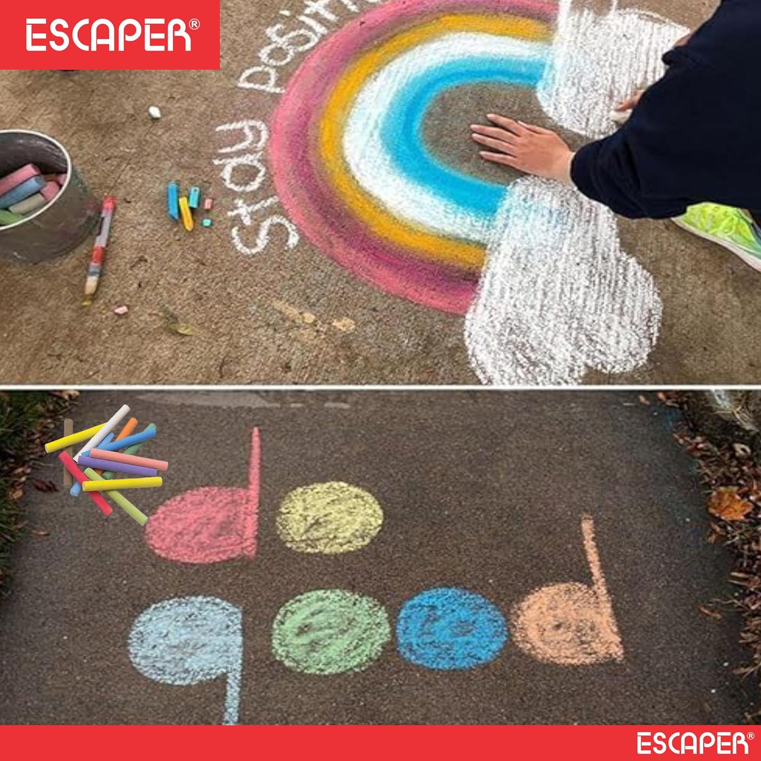 Chalk Pieces Box With Duster, Non-Toxic Dustless Colourful Chalks for Black Board, Slate, Rangoli & Drawing, Smooth Writing