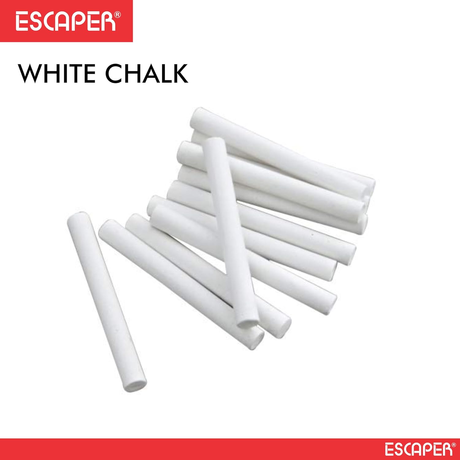 Chalk Pieces Box With Duster, Non-Toxic Dustless White Chalks for Black Board, Slate, Drawing, Smooth Writing