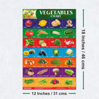 Vegetables Chart for Kids learning - Perfect for Homeschooling, Kindergarten and Nursery Students (11.5 x 17.5 inches), kids chart for 2 to 5 years, Classroom Charts