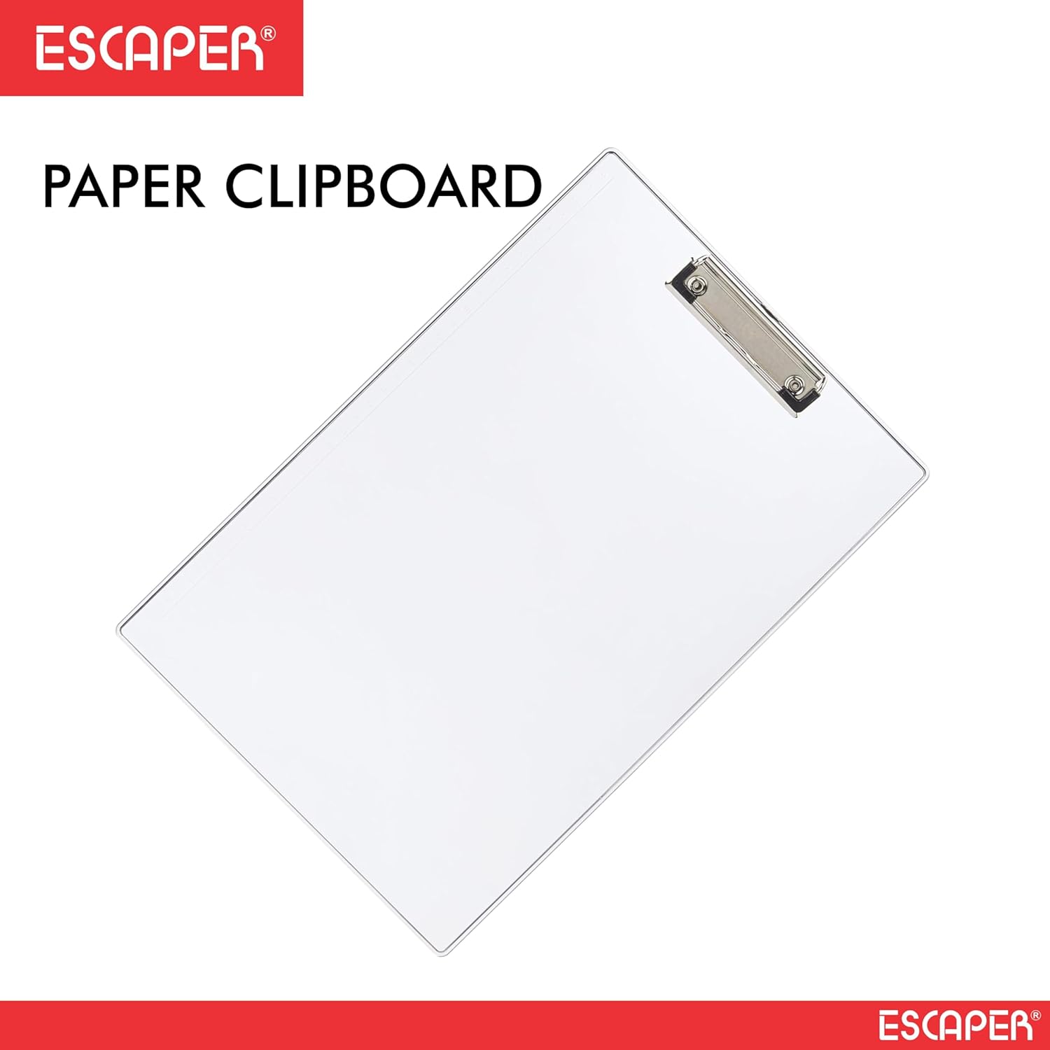 Transparent Paper Clipboard with Clip (36.5 x 24.5 CM), Writing Exam Pad for Drawing, Writing, Perfect for Office, School, College, Students & Artists