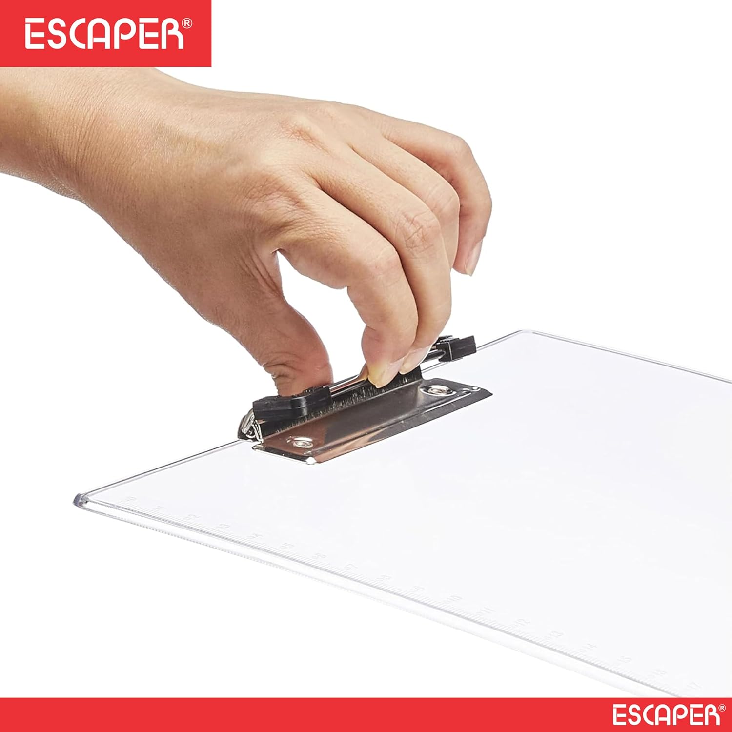 Transparent Paper Clipboard with Clip (36.5 x 24.5 CM), Writing Exam Pad for Drawing, Writing, Perfect for Office, School, College, Students & Artists