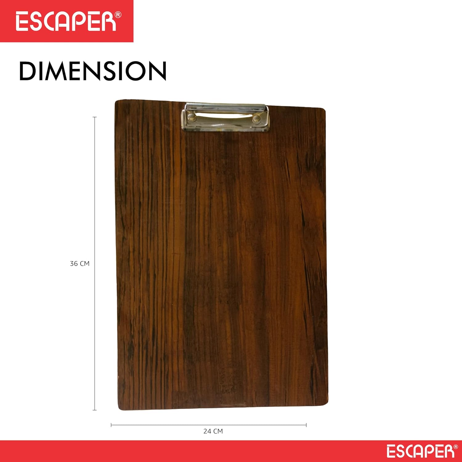 Wooden Clipboard Plyboard (34 x 24 CM), Paper Clipboard with Clip, Writing Exam Pad for Drawing, Writing, Perfect for Office, School, College, Students & Artists