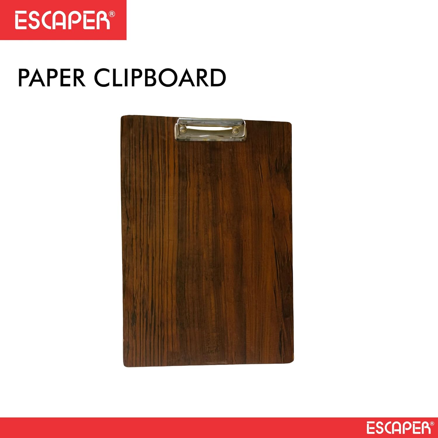 Wooden Clipboard Plyboard (34 x 24 CM), Paper Clipboard with Clip, Writing Exam Pad for Drawing, Writing, Perfect for Office, School, College, Students & Artists