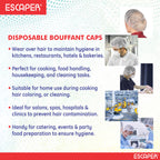 Disposable Bouffant Caps, Cooking Caps for Kitchen Chef, (Pack of 80) Non-Woven Hair Cap for Hotel, Salon, Hospital & Food Handling, Lightweight & Breathable Head Cap, Universal Fit White