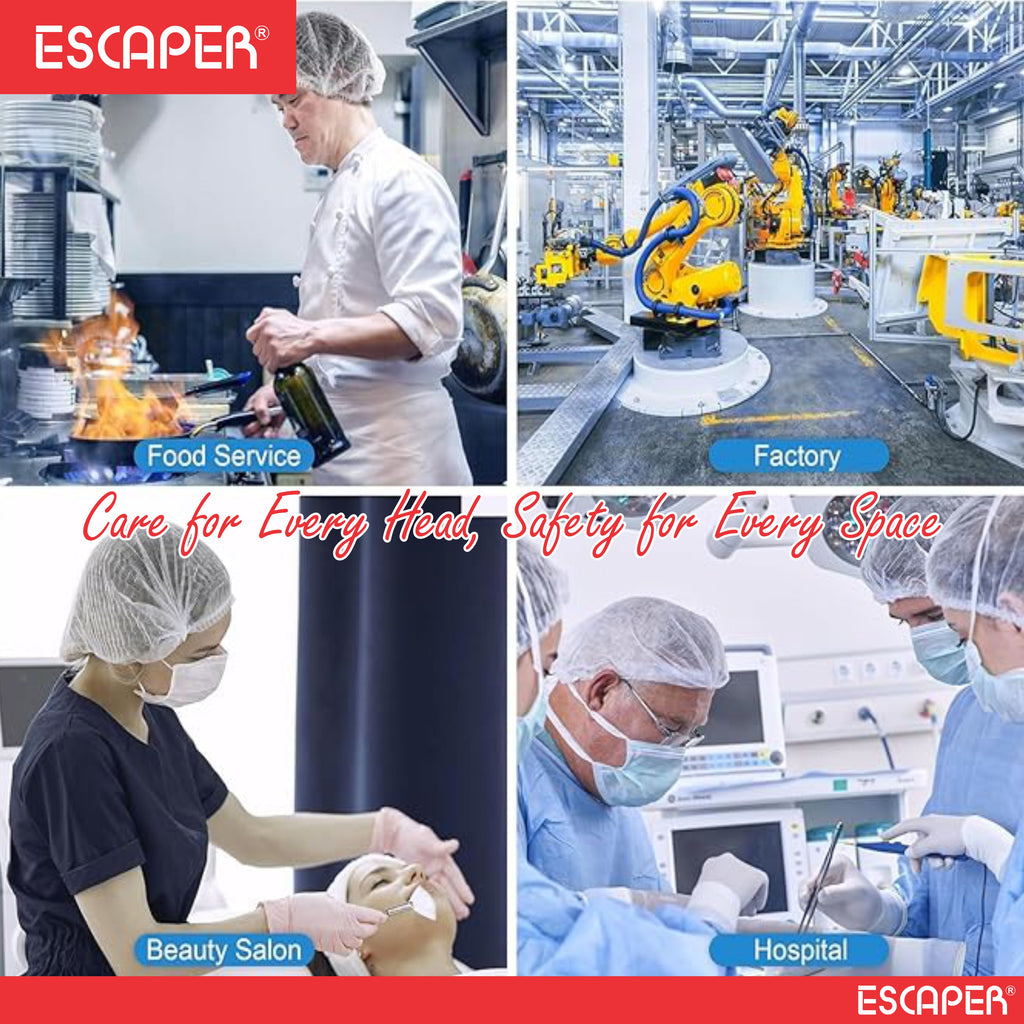 Disposable Bouffant Caps, Cooking Caps for Kitchen Chef, (Pack of 80) Non-Woven Hair Cap for Hotel, Salon, Hospital & Food Handling, Lightweight & Breathable Head Cap, Universal Fit White