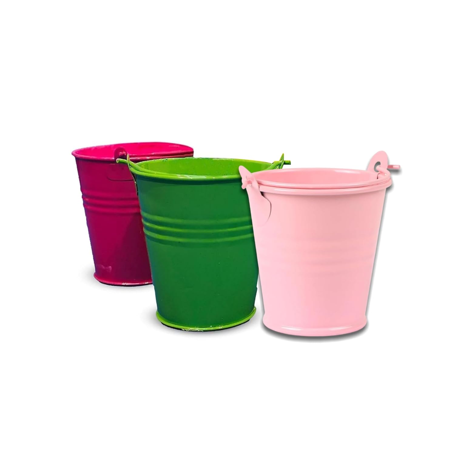 Mini Metal Buckets with Handle (Set of 3) Small Craft Metal Buckets for Decoration, DIY Crafts, Return Gifts, Candy, Plants & Flowers – Ideal Party Favors & Home Décor