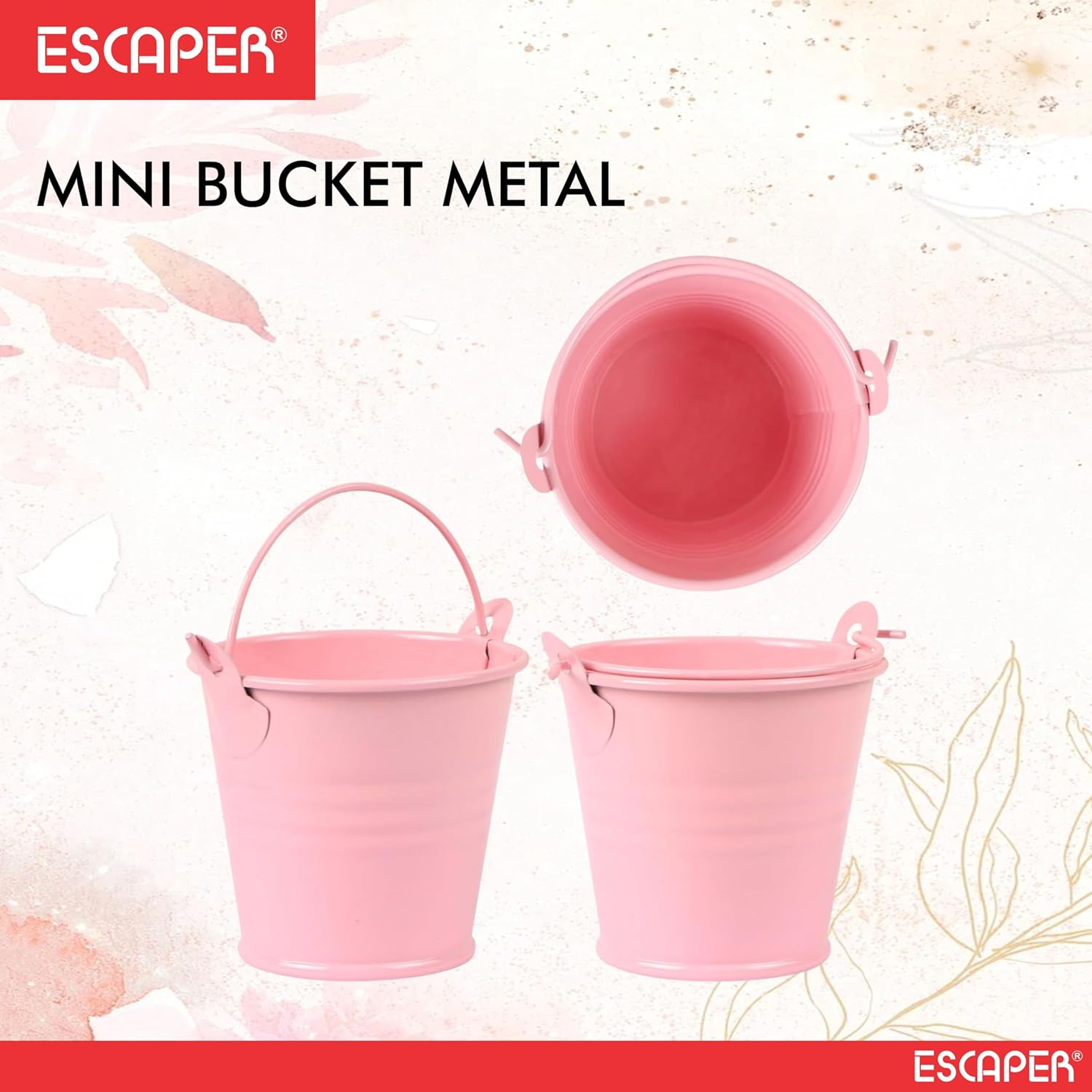 Mini Metal Buckets with Handle (Set of 3) Small Craft Metal Buckets for Decoration, DIY Crafts, Return Gifts, Candy, Plants & Flowers – Ideal Party Favors & Home Décor