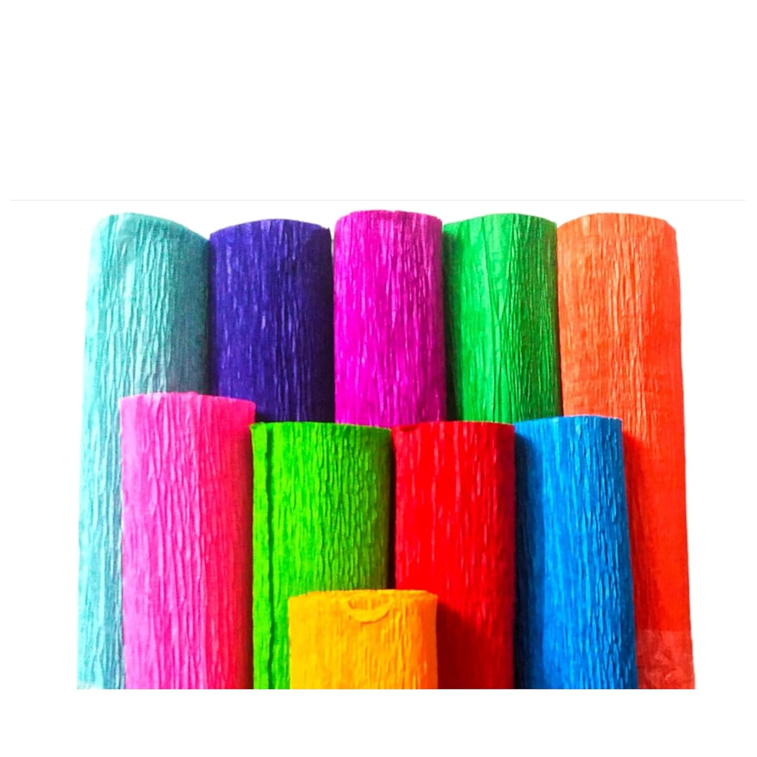 Assorted Crepe Paper Rolls, Wrinkled Craft Paper Set (2.5 mtr x 20" Inch Each), Flexible & Durable Crepe Paper for Craft, Flower Making, Gift Wrapping, and Party Decoration