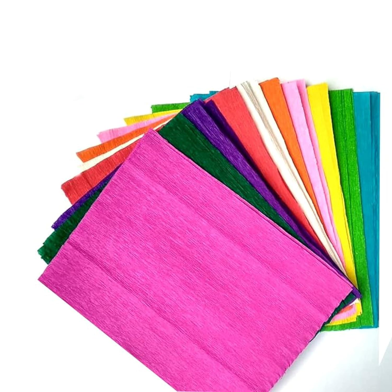 Assorted Crepe Paper Sheets, Wrinkled Craft Paper Set (20"x32" Inch Each), Flexible & Durable Crepe Paper for Craft, Flower Making, Gift Wrapping, and Party Decoration