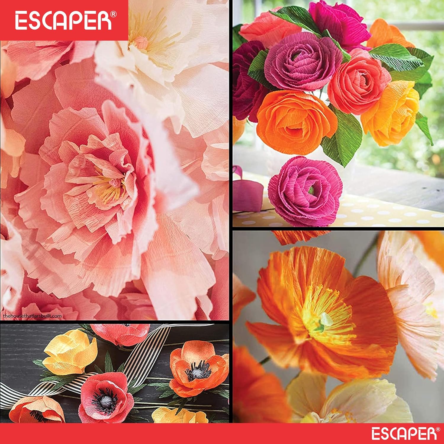 Assorted Crepe Paper Sheets, Wrinkled Craft Paper Set (20"x32" Inch Each), Flexible & Durable Crepe Paper for Craft, Flower Making, Gift Wrapping, and Party Decoration