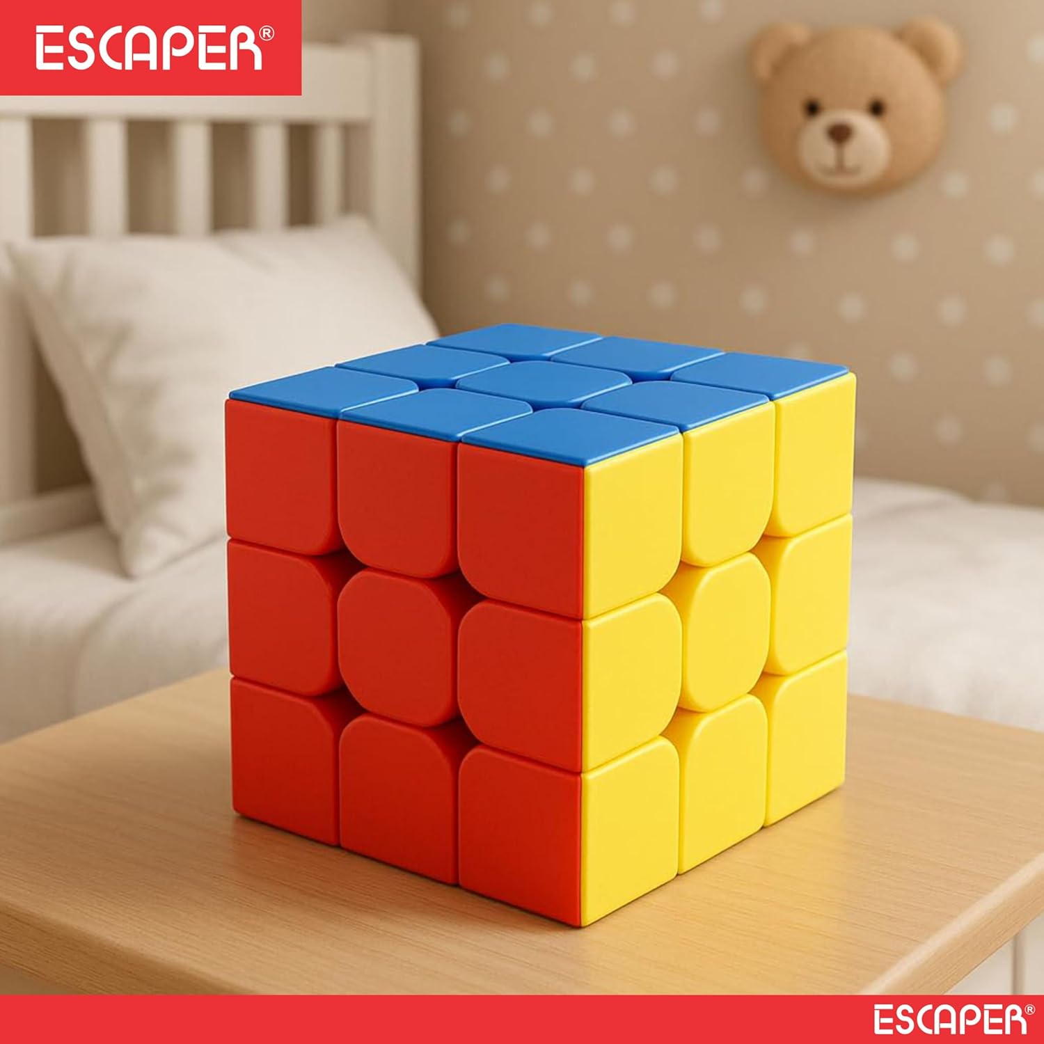 Assorted 3x3 Smooth Cube Puzzle for Kids and Adults Stickerless High-Speed Puzzle Cube Game Brain Teaser Toy for Focus, Fun & Return Gifts