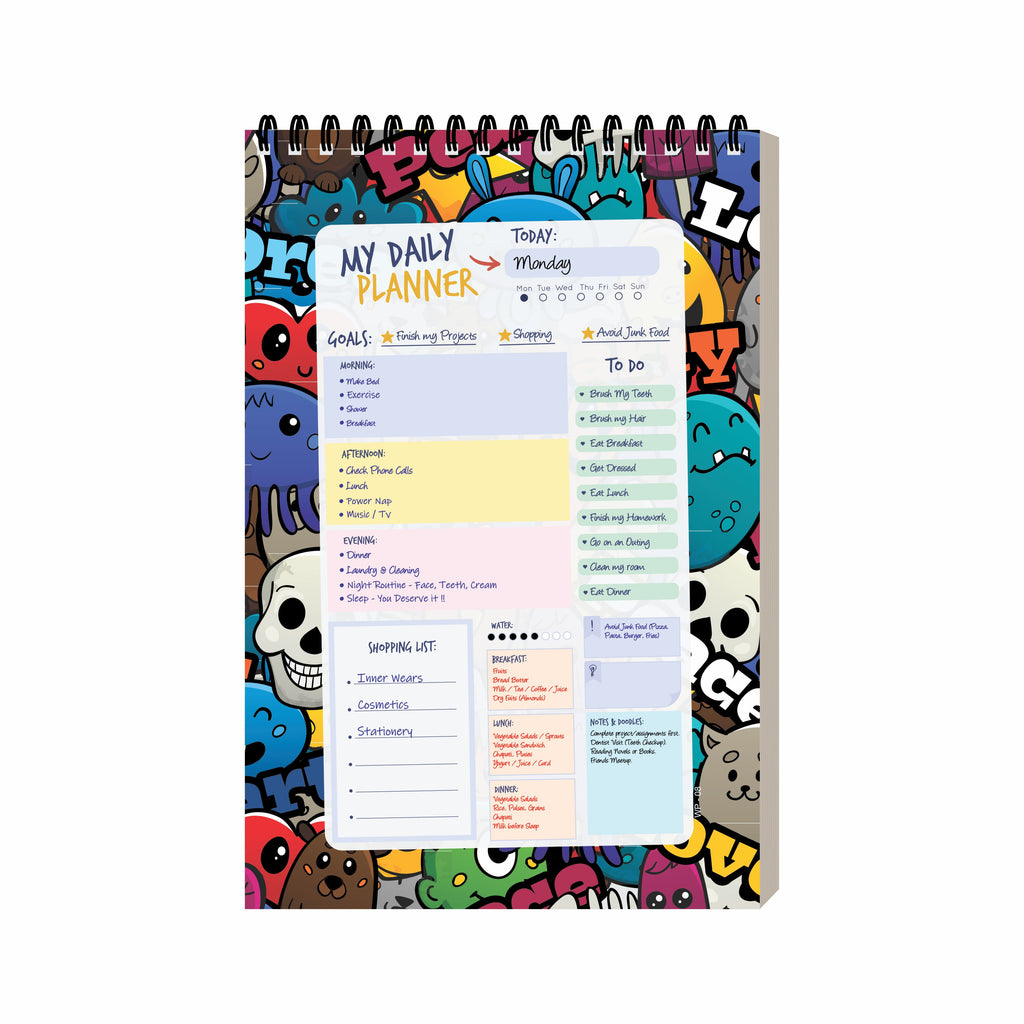 Graffiti Art Daily Planner Diary A5 – 100 Days Undated Planning Notebook with To-Do List, Priorities & Goal Tracker | Cool Planner for Teens & Young Adults