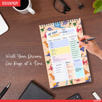 Dinosaur Theme Daily Planner Diary A5 – 100 Days Undated Notebook with To-Do List, Priorities & Goal Tracker | Fun Planner for Kids, Boys & Dino Lovers