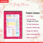A5 Undated Daily Planner Diary – 100 Days Productivity Journal with To Do List, Appointments, Priorities, Notes & Goal Tracker – Perfect for Work, School & Gifting