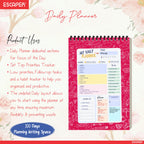 A5 Undated Daily Planner Diary – 100 Days Productivity Journal with To Do List, Appointments, Priorities, Notes & Goal Tracker – Perfect for Work, School & Gifting