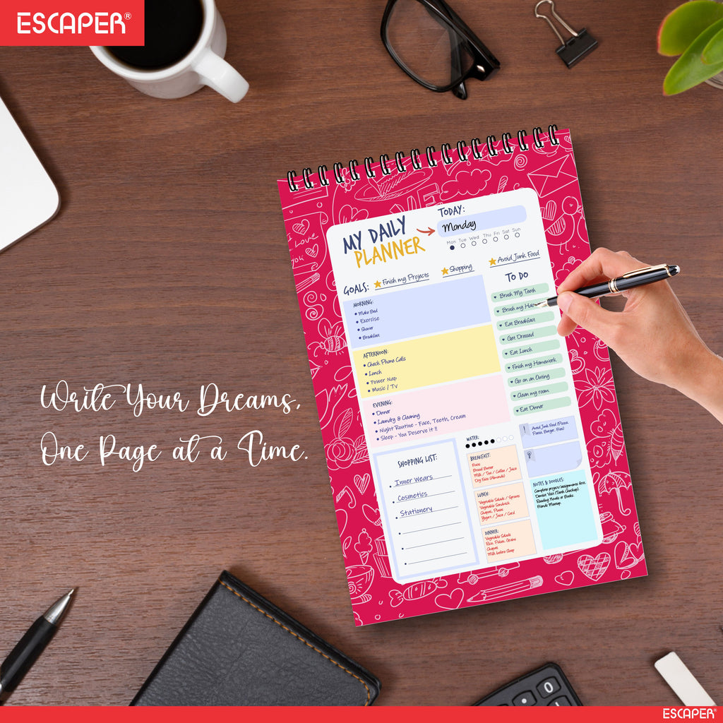 A5 Undated Daily Planner Diary – 100 Days Productivity Journal with To Do List, Appointments, Priorities, Notes & Goal Tracker – Perfect for Work, School & Gifting