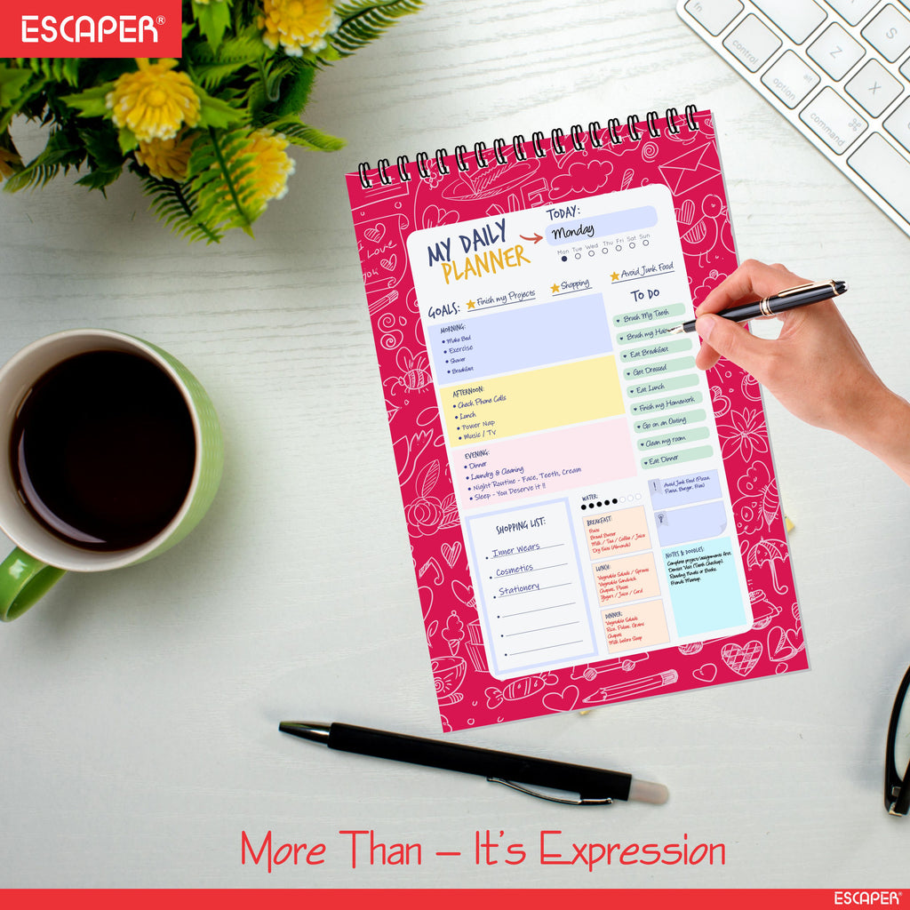 A5 Undated Daily Planner Diary – 100 Days Productivity Journal with To Do List, Appointments, Priorities, Notes & Goal Tracker – Perfect for Work, School & Gifting