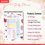 Love & Hearts Daily Planner Diary A5 – 100 Days Undated Productivity Journal with To-Do List, Priorities & Goal Tracker | Gift for Girls, Couples & Valentine's Day