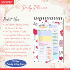 Love & Hearts Daily Planner Diary A5 – 100 Days Undated Productivity Journal with To-Do List, Priorities & Goal Tracker | Gift for Girls, Couples & Valentine's Day