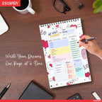 Love & Hearts Daily Planner Diary A5 – 100 Days Undated Productivity Journal with To-Do List, Priorities & Goal Tracker | Gift for Girls, Couples & Valentine's Day