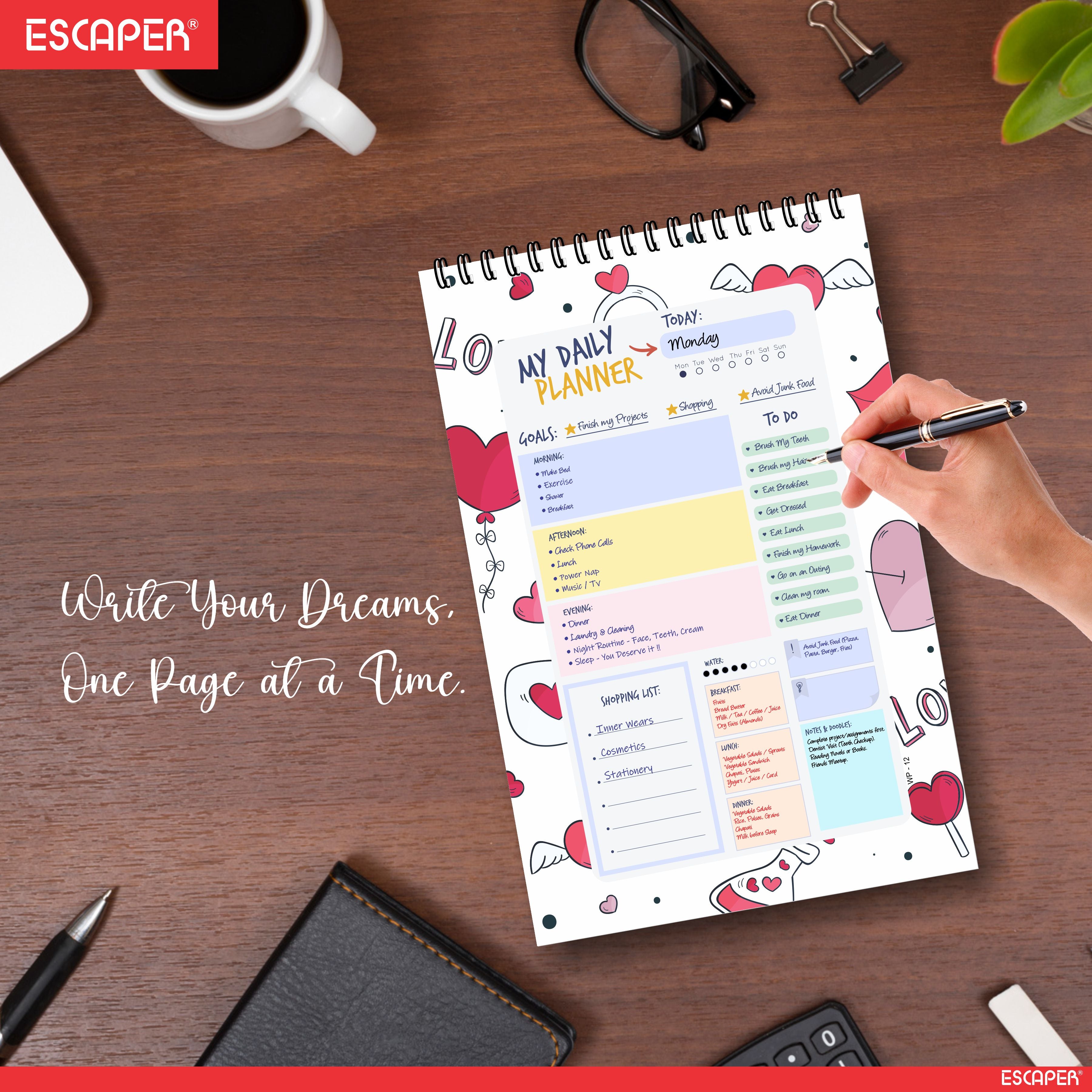 A5 Undated Daily Planner Diary – 100 Days Productivity Journal with To Do List, Appointments, Priorities, Notes & Goal Tracker – Perfect for Work, School & Gifting