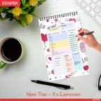 Love & Hearts Daily Planner Diary A5 – 100 Days Undated Productivity Journal with To-Do List, Priorities & Goal Tracker | Gift for Girls, Couples & Valentine's Day