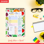 Vegetables Theme Daily Planner Diary A5 – 100 Days Undated Productivity Journal with To-Do List, Priorities & Notes | Cute Planner for Work, School & Gifting